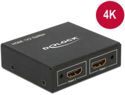 Delock HDMI-Elosztó, 1 x HDMI-Bemenet - 2 x HDMI-Kimenet, 4K