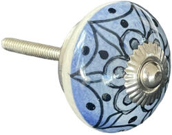 Etnikoshop Kézi festésű vintage stílusú porcelán bútorgomb (30219)