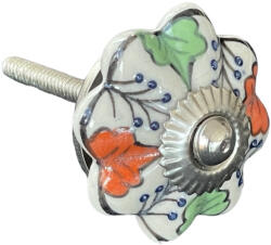 Etnikoshop Kézi festésű vintage stílusú porcelán bútorgomb (30227)
