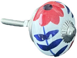 Etnikoshop Kézi festésű vintage stílusú porcelán bútorgomb (30199)