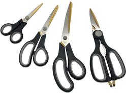 Genius Ideas Titánbevonatú rozsdamentes acél olló készlet 4 db, 14-24 cm (GI-038381)