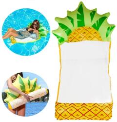 Jokomisiada Felfújható ananászos vízi hálómatrac PVC, 130×66 cm, 80 kg teherbírás (20457)