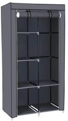 MSY Herzberg HG-8010 szürke textil ruhásszekrény, 110×45×175 cm (HG-8010GRE)
