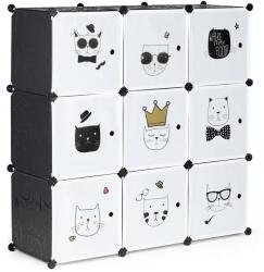 ModernHOME Gyerek moduláris tárolószekrény 9 ajtós, mesefigurás, 110x110x37 cm (PJJCBS0009-09D)