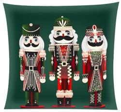 Ruhhy Karácsonyi diótörő mintás plüss díszpárnahuzat 40 × 40 cm, cipzáras (00024729)