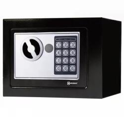 Herzberg Home & Living Herzberg HG-03848 elektronikus acél páncélszekrény, fekete, 17x23x17 cm (HG-03848)
