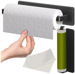 Ruhhy Fekete loft fém papírtörlő tartó ragasztós rögzítéssel, 25×7×4, 8 cm (00024732)