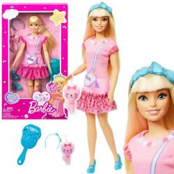 Mattel Barbie Első Barbie-m baba, mozgatható végtagok, 34 cm, fésű+cica táska (20831)