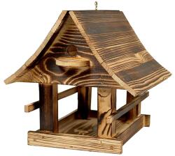 WOODOK XXL lucfenyő madáretető akasztóval, opálva 30×25×26 cm (90092)