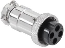 Lechpol CB mikrofon csatlakozó 4-tűs anya, kábelszereléshez (69948)