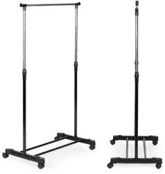 ModernHome Állítható magasságú gurulós ruhafogas cipőtartó polccal, 88-151 cm (GH-204-BC)