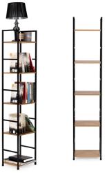 ModernHome Loft stílusú 5 polcos fa-MDF könyvespolc fém vázzal, 144, 5 cm (CWJ3024144L WILD OAK)
