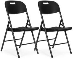ModernHOME 2 db összecsukható fémvázas catering szék HDPE ülőfelülettel, fekete (YC-050-BLACK)