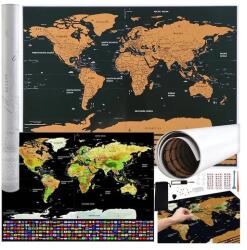 Malatec Kaparós világ térkép zászlókkal és kiegészítőkkel, 82×59 cm (00023442)