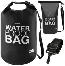 Trizand 20 l vízálló száraz zsák fekete, PVC, állítható pánttal (00023566)