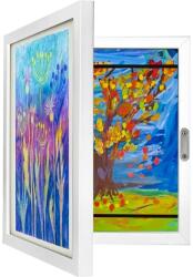 Kruzzel Fehér A4 gyerekrajz keret, elöl nyitható, 150 rajzhoz, 33×24×3 cm (00025418)