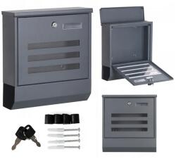 ModernHOME Antracit horganyzott acél postaláda újságtartóval, 33, 5×30, 5 cm (HPB2210X-GS)