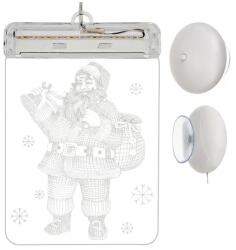 Malatec LED 3D üvegfestésű Mikulás ablakdekor, meleg fehér, elemes, 17x11, 5 cm (00017224)