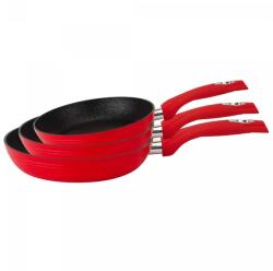 Royalty Line Piros, indukciós 3 részes márvány bevonatú kovácsolt alumínium serpenyő szett (RL-FM3FRED)