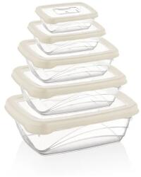 Herzberg Cooking Herzberg 5 részes légmentes ételtároló doboz szett, elefántcsont (HG-L763IVO)