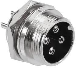 Lechpol XLR mikrofon csatlakozó aljzat, 4 pólusú férfi, panelre, NC4 (69947)