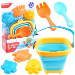 Jokomisiada Szilikon homokozó és fürdőjáték készlet összehajtható vödörrel, 6 db (15551)