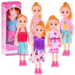 Jokomisiada 13 cm-es mini játékbaba színes ruhában, mozgatható végtagokkal (19869)