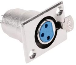 Lechpol XLR 3-pólusú női panelcsatlakozó, szerelhető mikrofon aljzat (14266)