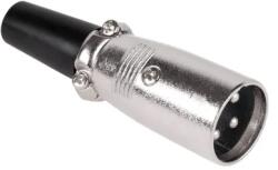 Lechpol XLR 3 tűs férfi mikrofon csatlakozó, kábelre szerelhető (71794)