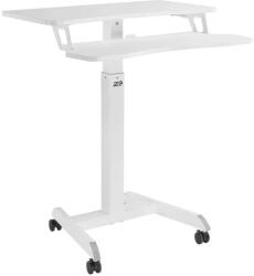 Ergo Office Mobil, magasságállítható munkaállomás dupla lappal, fehér, 80×40 cm, 8 kg (74683)