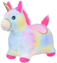 Jokomisiada Felfújható plüss szivárvány unikornis ugráló ló lábpumpával 52 cm (21514)