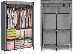 ModernHome Textil gardróbszekrény 106×43, 5×174 cm, 4 polc + 2 akasztórúd, cipő-ruhatároló (PJJSC001)