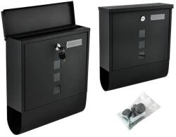 Malatec Fekete A4-es galvanizált acél kültéri postaláda újságtartóval (00006244)