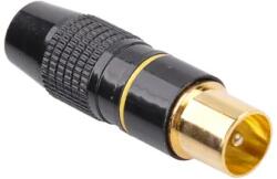 Lechpol Fém TV antennacsatlakozó dugó, férfi, fekete (71136)