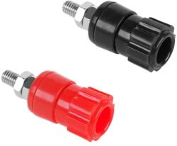Lechpol Szerelhető banándugó aljzat 16 mm, nagy méret, piros/fekete (46261)