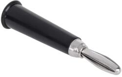 Lechpol Egyenes banándugó 4 mm, fekete műanyag ház - Cabletech (79366)