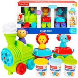 Fisher-Price kreatív gyurmakészlet vonattal, 3x59 ml szín, állatos pecsétek (15862)