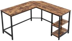 LEOBERT Sarok számítógépasztal rusztikus barna, acél vázzal, 2 polccal (model_2094_1)