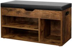 MULTISTORE Loft cipősszekrény párnázott ülőrésszel, 3 polccal, 80×30×44 cm, 150 kg (model_2036_1)