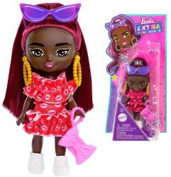 Mattel Barbie Extra Mini Minis divatbaba 8, 5 cm, rózsaszín ruha, HLN47 (20860)