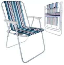 Trizand Bergamo kék acélvázas összecsukható kerti-camping szék 50×43×75 cm (00023558)