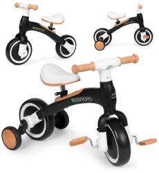 ECOTOYS 3 az 1-ben fekete futóbicikli pedállal és oldalkerekekkel, 2-4 éveseknek (LC-V1359 BLACK)