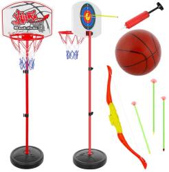 Kruzzel Állítható magasságú 2-az-1-ben gyermek kosárpalánk és céllövő készlet 73-146 cm (00023415)