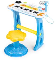 MULTISTORE Gyerek elektronikus zongora 31 billentyűs, mikrofonnal és székkel, kék (HC490441 BLUE)