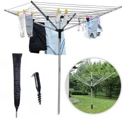 ModernHome Kerti ruhaszárító, 60 m szárítófelület, földcsavar rögzítő (4JM-60MAC) Ruhaszárító