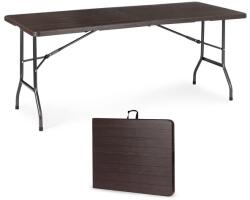 ModernHOME Összecsukható bankett- és kerti asztal, 180×74 cm, barna HDPE, vízálló (SZK-180B)