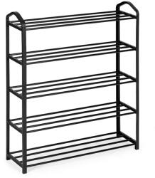 ModernHome Fekete 5 szintes fém cipőtároló polc, 15 pár cipőhöz (XJ53K BLACK)