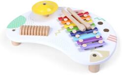 ECOTOYS Fa hangszeres játékasztal 3 hangszerrel (xilofon, cintányér, recés rúd) 18 hó+ (3655)