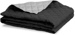 AIO Kétoldalas, rombusz steppelt ágytakaró, mikroszálas, szürke-fekete, 220x240 cm (84623)