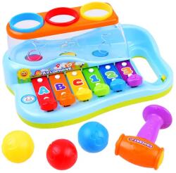 HOLA Fa xilofon kalapáccsal és golyókkal, színes billentyűk, 27×18×14 cm (7158)